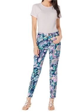 Lilly Pulitzer Kelly Stretch Pants High Tide Navy She’s Got Sol NWT Size 6